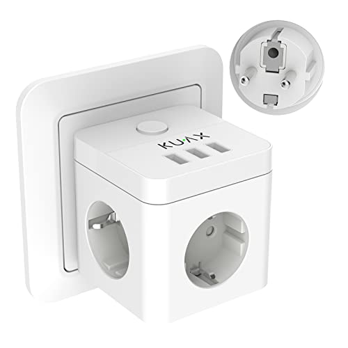 Kuax 6 em 1 Cubo de Energia com 3 Portas Usb KUAX - Fontes de alimentação elétrica - 6 em 1, cubo de energia, 3 portas usb