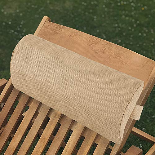 Almofada para Cabeça de Tumbona Outsunny | Bege BOTTLEWISE - Móveis de exterior - almofada, cabeça, tumbona, bege