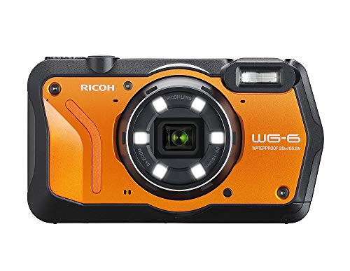 Máquina Fotográfica Compacta RICOH WG-6 (Laranja - 20 MP - ISO: 100 a 1600) Ricoh - Câmeras digitais - 20 mp, ISO 100-1600, 5x zoom, cmos sensor
