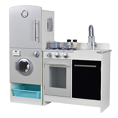 Armário de Cozinha TEAMSON HOME Madeira e Vidro Teamson - Brinquedos - armario, cozinha, madeira, vidro