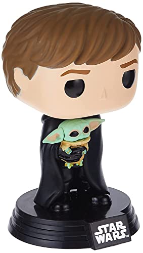Figura FUNKO Pop! Star Wars: The Mandalorian S6- Luke Skywalker w/ Grogu Funko - Bonecos de ação e brinquedo - figura, funko, star wars, The Mandalorian, s6, luke skywalker, grogu, vinil, altura