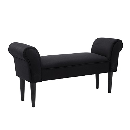 Banco de Cama Estofado com Braços de Madeira 102X31X51Cm HOMCOM - Cadeiras - estofado, braços de madeira, 102x31x51cm