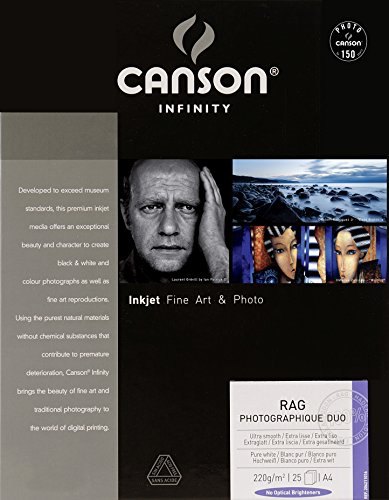 Papel Fotográfico Canson Infinity Rag Photographique Duo 220 g/m² Canson Infinity - Papel de impressora e copiadora - papel fotográfico, canson infinity rag photographique duo, 220 g/m², impressão versátil, fotografias, ilustrações