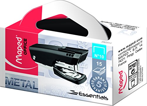 Agrafador MAPED Essentials Metal Mini (Preto) Maped - Agrafadores - 20 folhas A4, 24mm, 1,0mm, 50g