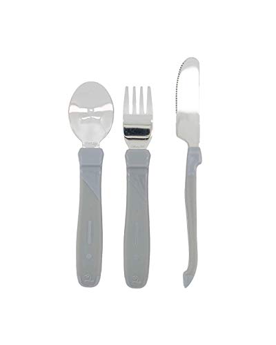 Conjunto de Talheres TWISTSHAKE 3 Peças (Aço - Cinzento) Twistshake - Jogos de talheres - aço inoxidável, ergonômico, 3 peças, fácil de lavar