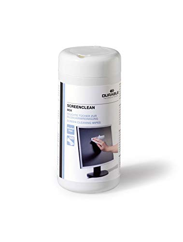 Toalha de Limpeza para Ecrãs DURABLE DB57099 Durable - Limpeza de eletrônicos - ecrãs, opacidade 80%, 100 unidades