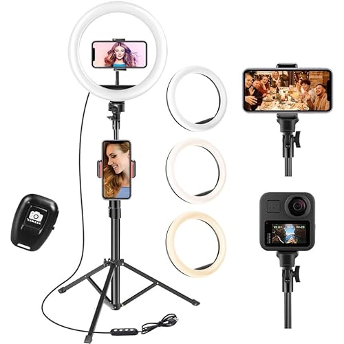 Luz Circular para Videoconferência com Tripé 10 Prendeluz - Lâmpadas - videoconferência, tripé, circular
