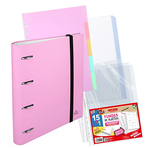 Arquivador Papel World com Anéis Rosa e Recambios Quijote Paper World - Pastas Organizadoras - arquivador, papel world, anéis rosa, recambios, documentos, escritório