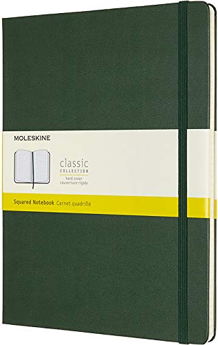 Caderno Moleskine Grande Liso com Linhas Pontilhadas Verde Moleskine - Cadernos e bloco de notas - capa dura, papel sem ácidos, bolsa interna, elástico
