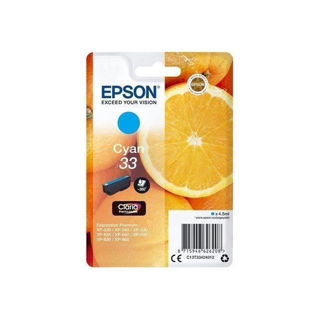 Epson Tinteiro T3342 Amarelo (C13T33424010) Epson - Cartuchos de toner e jato de tinta - amarelo, 6 ml, 360 páginas, XP-530/XP-630/XP-635/XP-640/XP-645/XP-830/XP-900