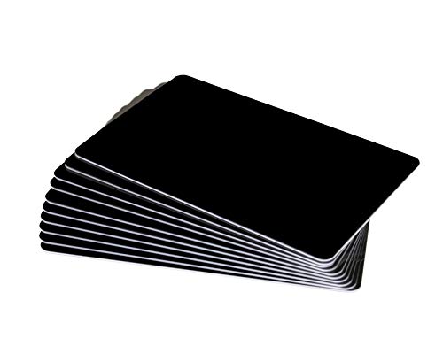 Perfect ID 100 cartões de identificação de PVC de qualidade ISO (86 x 54 mm, 760 microns - Branco, Preto mate) PerfectID - Cartões de identificação em branco - pvc, iso, 760 microns, 86x54mm
