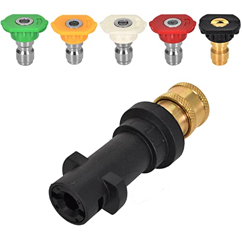 Adaptador de Pistola para Lavadora a Pressão com Conexão Rápida de 1/4'' Karcher Series K2-K7, Com 5 Pcs Pontas de Boquilha Disnace - Acessórios para lavadora de alta pressão - adaptador, pistola, lavadora, pressão, boquilhas, kärcher