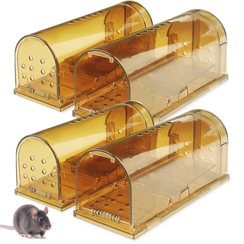 Conjunto 4 Trampas para Ratos BAXCDYSWE Baxcdyswe - Armadilhas de controle de pragas - suspensão, fecho de segurança, coelhinhos, batatas, banana