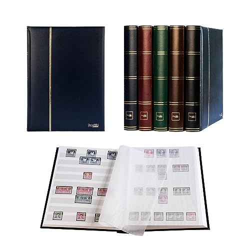 Classificadores PROPHILA 60 Páginas (Azul) Leuchtturm - Molduras, bastidores e esticadores - couro, fecho a corrente, a4, 60 folhas