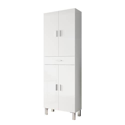 Coluna de Casa de Banho HABITDESIGN Aruba FORES - Armários de armazenamento e armários de bloqueio - MDF, branco, 60x29x182 cm