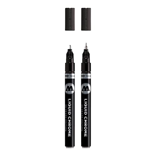 Canetas de Feltro MOLLOTOW Liquid Chrome 2 Peças MOLOTOW - Marcadores e marcadores de texto - canetas, feltro, molllotow, liquid chrome, ponta intermutável, tinta à base de álcool