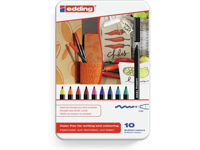Marcador EDDING E-1300 (Multicor - 5 Unidades) Edding - Marcadores e marcadores de texto - multicor, 5 unidades, ponta redonda