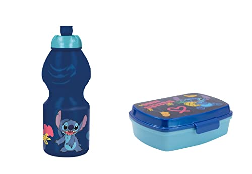 Caixa de Alimentação Reutilizável STITCH Multicor ALMACENESADAN - Garrafas de engarrafamento - reutilizável, plástico sem BPA, lavável, multicor