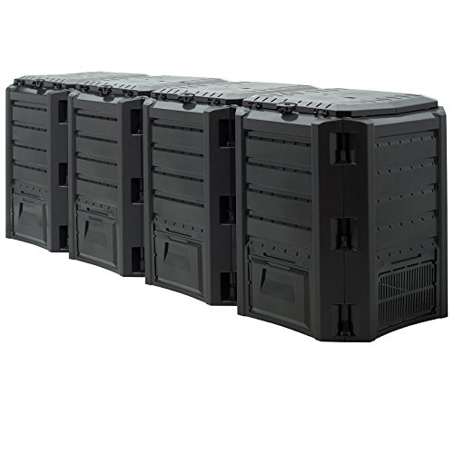 DEUBA Compostor com Capa de Plástico 1600L Deuba - Compostores - 1600L, plástico resistente, abertura superior, drenagem