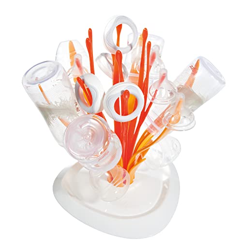 Tigex Flower escorredor de biberões 6 garrafa(s) Laranja, Vermelho, Branco TIGEX - Escorredores de louça e tabuleiros de escorrer - 6 garrafas, lavável, arrumável, laranja