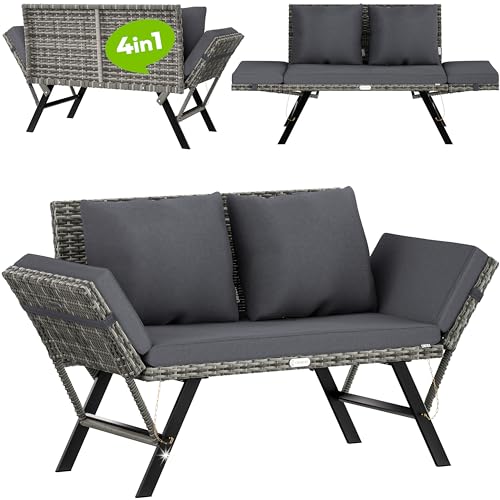 Banco de Jardim CASARIA Cinzento (Cinzento - Aço - 200x65x75 cm) Casaria - Bancos de exterior - cinzento, aço, 200x65x75 cm