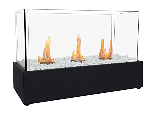 Lareira Decorativa PURLINE 3 Flamas (Preto) PURLINE - Lareiras - metal, cristal temperado, 3 flamas, 2,25 kW
