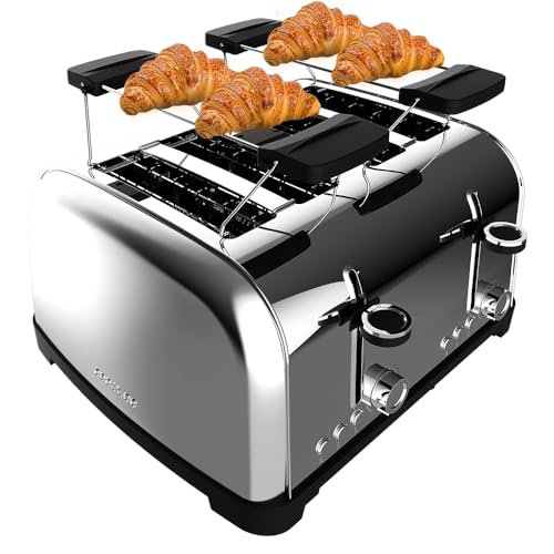 Torradeira CECOTEC Toastin' Time 1700 Double Cecotec - Eletrodomésticos de cozinha - 1700 W, inox, aço inoxidável