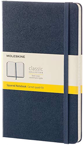 Caderno e Bloco de Notas Moleskine Classic Grid Notebook | Azul Moleskine - Cadernos e bloco de notas - capa em cartão, páginas grid, elástico, interior preto e branco