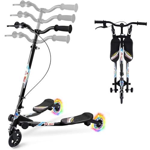 Trotinete AOODIL Drifting (Rosa - 65 x 40 x 80 cm) AOODIL - Suportes para bicicletas para veículos - metal, led, alavanca ajustável, freio manual