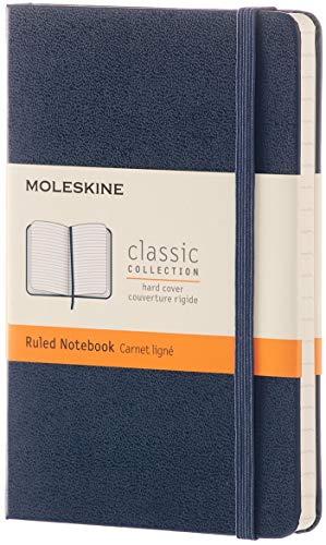 Caderno Pautado Moleskine Pocket Azul (Pauter) Moleskine - Cadernos e bloco de notas - pautado, elástico, bolsa interna, capa em cartão