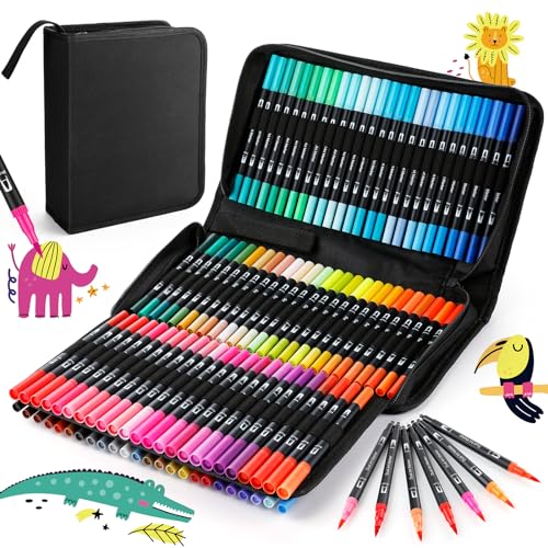 Conjunto 100 Marcadores URBZUE Lettering URBZUE - Marcadores e marcadores de texto - 100 marcadores, fineliner, pincel de fibra, cores