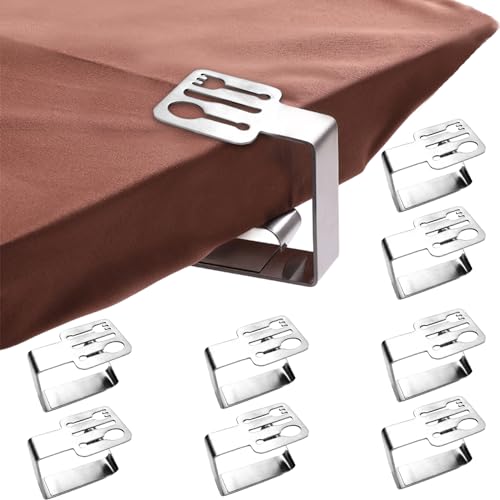 Pack de 8 Unidades de Fixação de Guarda-Sol LITHYC Lithyc - Clipes e pesos para toalhas de mesa - aço inoxidável, 5x4,5x1,5 cm, 190 g