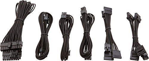 Cabo de Alimentação CORSAIR (ATX - Preto) Corsair - Cabos de sistema e alimentação - ATX, fêmea-fêmea, preto, compatível