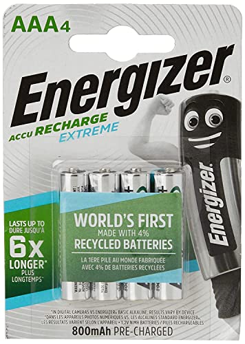 Pilhas Recarregáveis ENERGIZER Rec Hr03 Aaa Energizer - Baterias - recarregável, ião-lítio, cilíndrico, 12 v, 800 mah