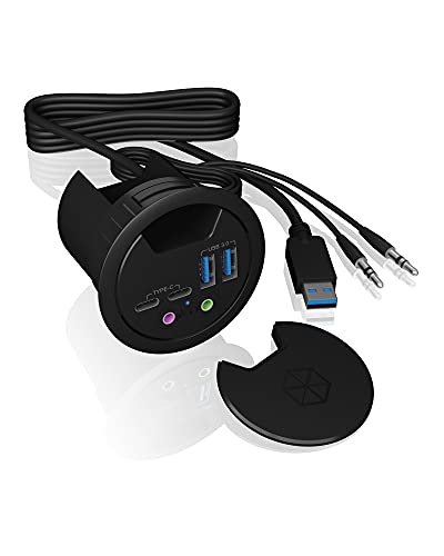 Hub de Interface ICY BOX IB-245C-B USB 3.0 Type-C ICY BOX - Concentradores usb e firewire - usb 3.0, type-c, 4 portas usb, ethernet lan