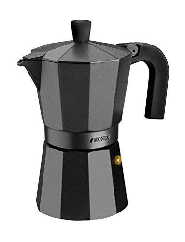 Cafeteira Monix Vitro Noir | Alumínio (Pequeno Almoço / Café) Monix - Cafeteiras elétricas e de fogão - 12 taças, 600 ml, indução, preto mate