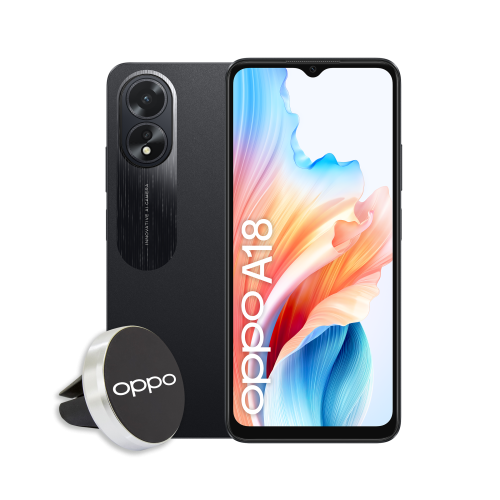 Smartphone OPPO A18 (6.52'' - 4 GB - 128 GB - Preto) Oppo - Telemóveis - 6.52, 4 GB, 128 GB, preto