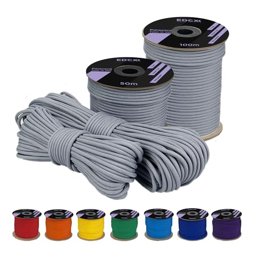 Cordão para Cordel EDCX 550 4Mm Poli Para Cord 15 30 50 100 e 300 M Cinzento 50 M EDCX - Cabos e cordas de hardware - cordão, edcx 550, 4mm, poli, cinzento