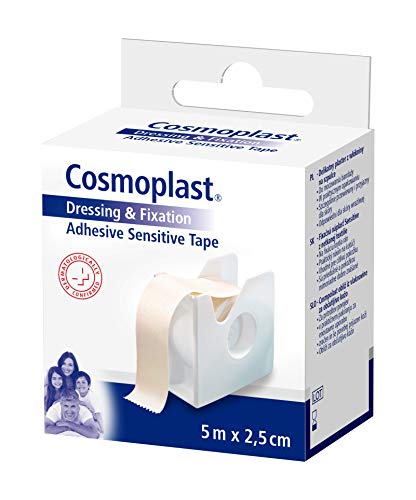 Fita Adesiva COSMOPLAST Sensitive (5 m) COSMOPLAST - Fita médica e bandagens - pequenos arranhões, cortes superficiais, fácil aplicação, 5m