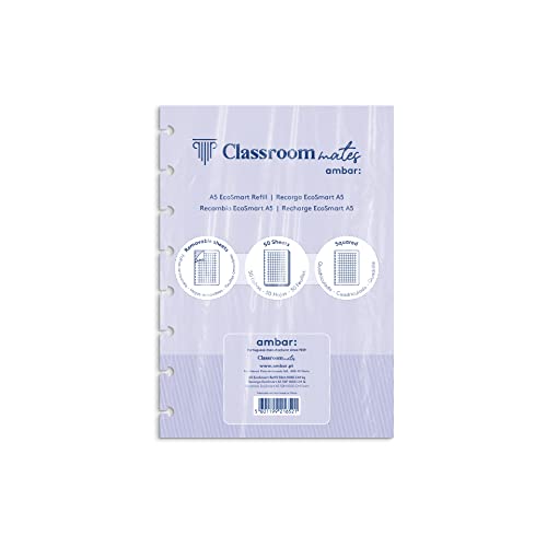 Recarga de Notas Ecosmart A5 50 Folhas Quadrado Ambar - Passion, S.A. - Papel para fichários - 50 folhas, quadro, reciclado, ambiental