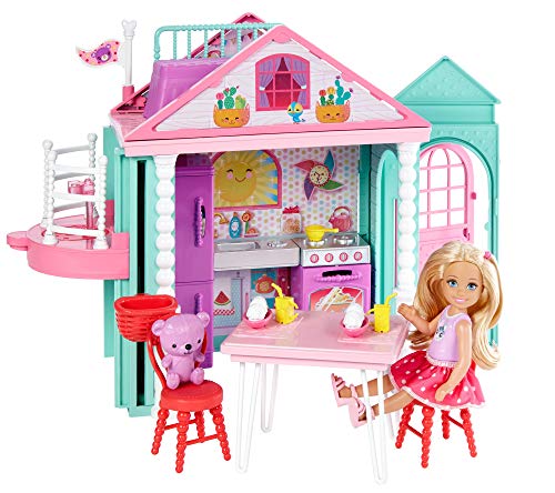 Casa de Bonecas MATTEL Chelsea (Idade Mínima Recomendada: 3 anos) Barbie - Brinquedos - casa, andares, escada, elevador, boneca chelsea