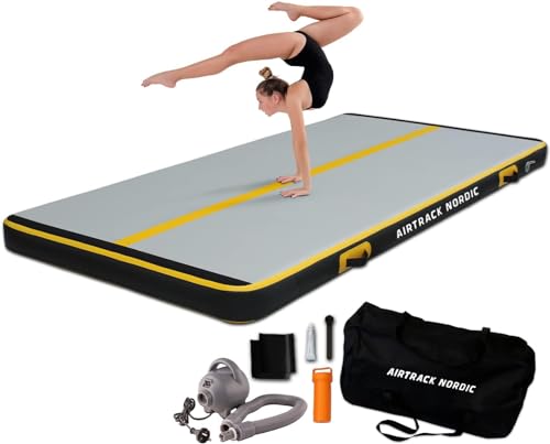 Airtrack Nordic Carbon Air Track Tumble Track 3-8M com Bomba de Ar Elétrica AIRTRACK NORDIC - Tapetes de ginásio - ginástica, dança, 150 kg/m2, bomba eletrica