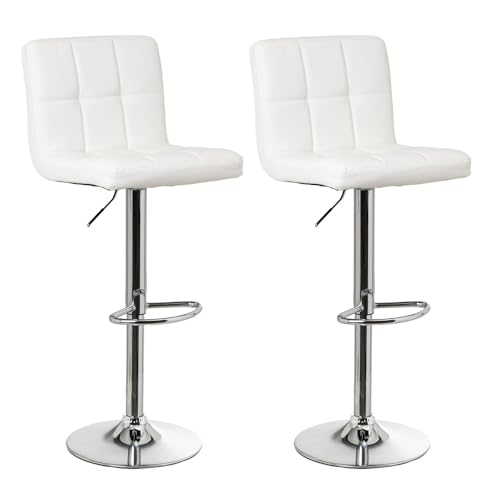 Conjunto de 2 Bancos de Canto Giratórios LOLAHOME | Branco LOLAhome - Cadeiras de escritório - conjunto, 2 bancos, canto giratório, lolahome, branco