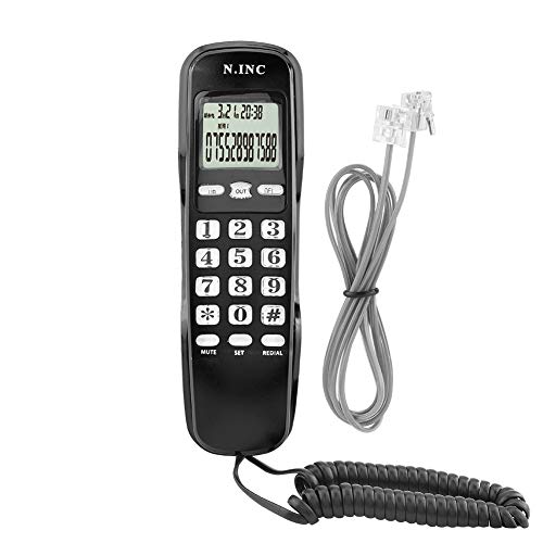 Telefone Fixo com Fios e Ecrã Lcd para Hotel de Escritório em Casa Preto Zerone - Telefonia - telefone fixo, com fios, ecrã LCD, preto, montagem na parede