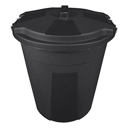 Caixote do Lixo de Plástico com Tampo comunitário 50L WOLFPACK - Lixeiras e cestos de lixo - 50 litros, tampo comunitário, preto