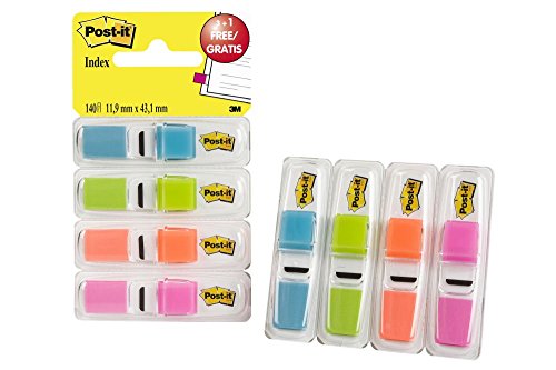 Etiquetas Autocolantes POST-IT Index 11.9X43.2Mm Post-It - Notas autoadesivas - autocolantes, transparentes, removíveis, superfície adesiva