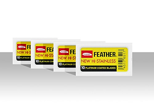 Conjunto de 40 Lâminas para Cortar Cabelo FEATHER The Goodfellas' smile - Lâminas e navalhas de barbear - 40 lâminas, cortar cabelo
