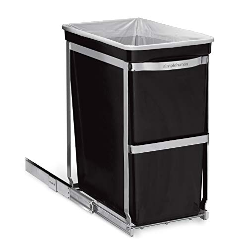 Caixote do Lixo Simplehuman CW1124 | Retangular | 30L | Preto simplehuman - Lixeiras e cestos de lixo - 30L, retangular, preto, rodação suave