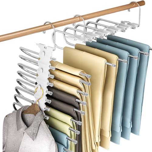 Suporte de Calças BAXCDYSWE 2 Unidades Baxcdyswe - Cabides - 80 cm, 20 kg, PVC e aço inoxidável, preto e branco
