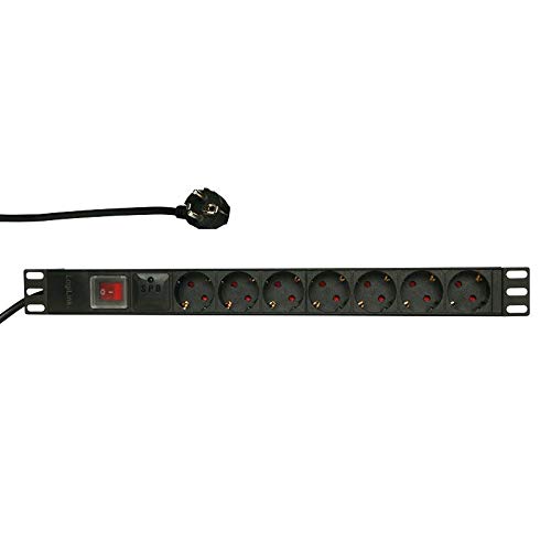 Extensão Elétrica FACONET (7 Tomadas - Tipo F - Preto) Faconet® - Fios e cabos elétricos - 7 tomadas, tipo f, preto